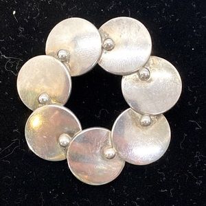 Vintage N.E. From Denmark Sterling Silver 925 Modernist Niels Erik Circle Brooch